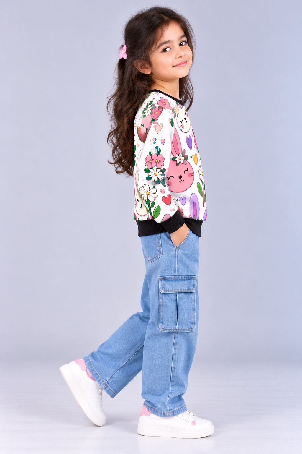 Bunny Bloom Kids AOP Sweatshirt
