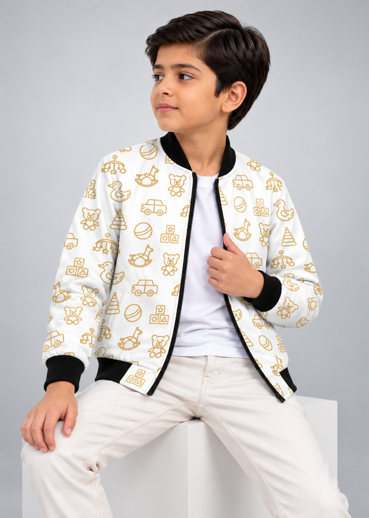 Little Playtime AOP Kids Bomber Jacket