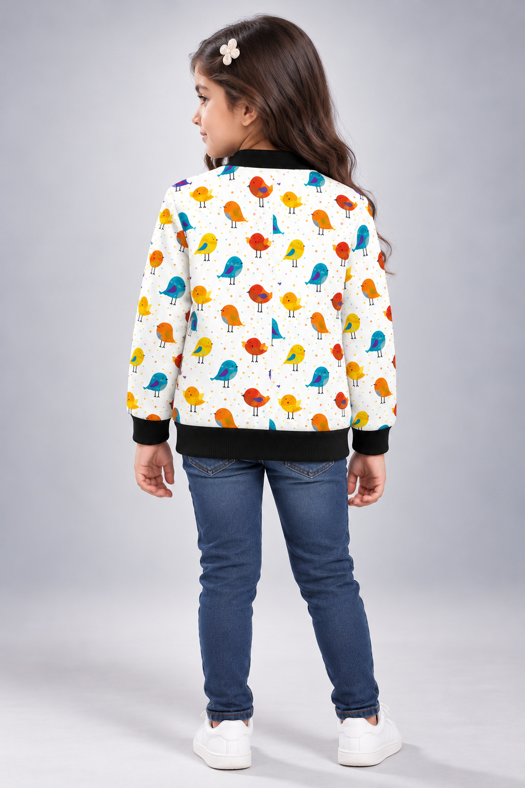 Little Birdie AOP Kids Bomber Jacket
