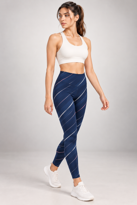 Velocity Navy AOP Gym Leggings