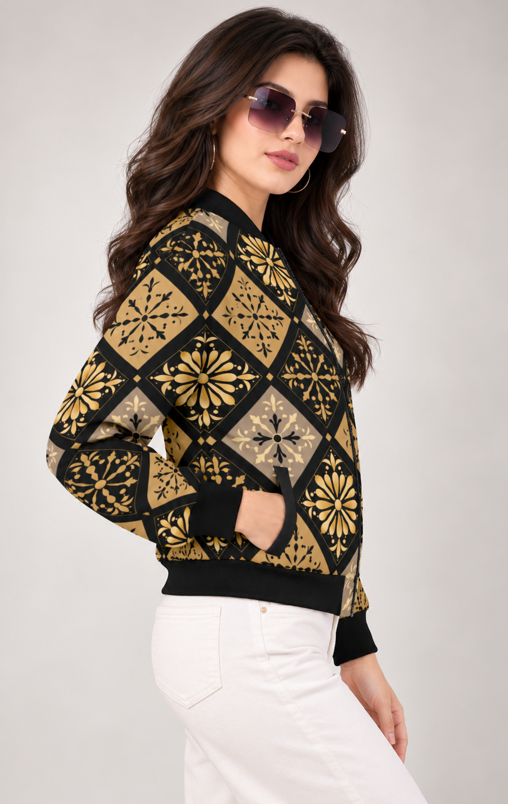 Golden Heritage Women’s AOP Bomber Jacket