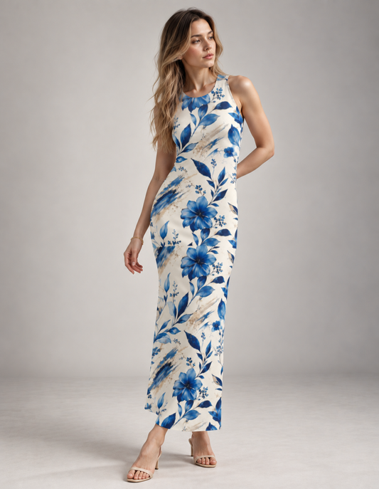 Sapphire Botanica AOP Bodycon Dress