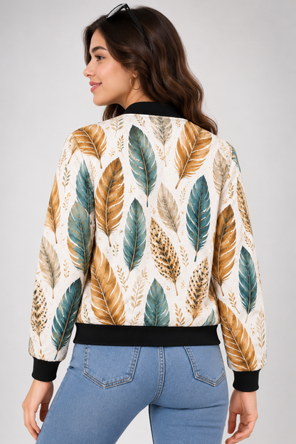Autumn Feather Women’s AOP Bomber Jacket