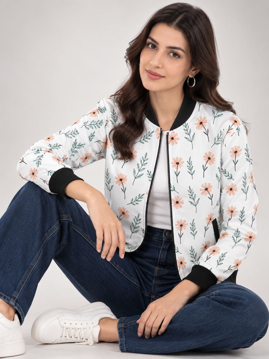 Meadow Sprig Women’s AOP Bomber Jacket