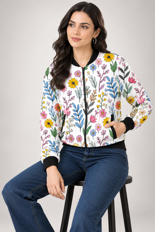 Botanical Joy Women’s AOP Bomber Jacket