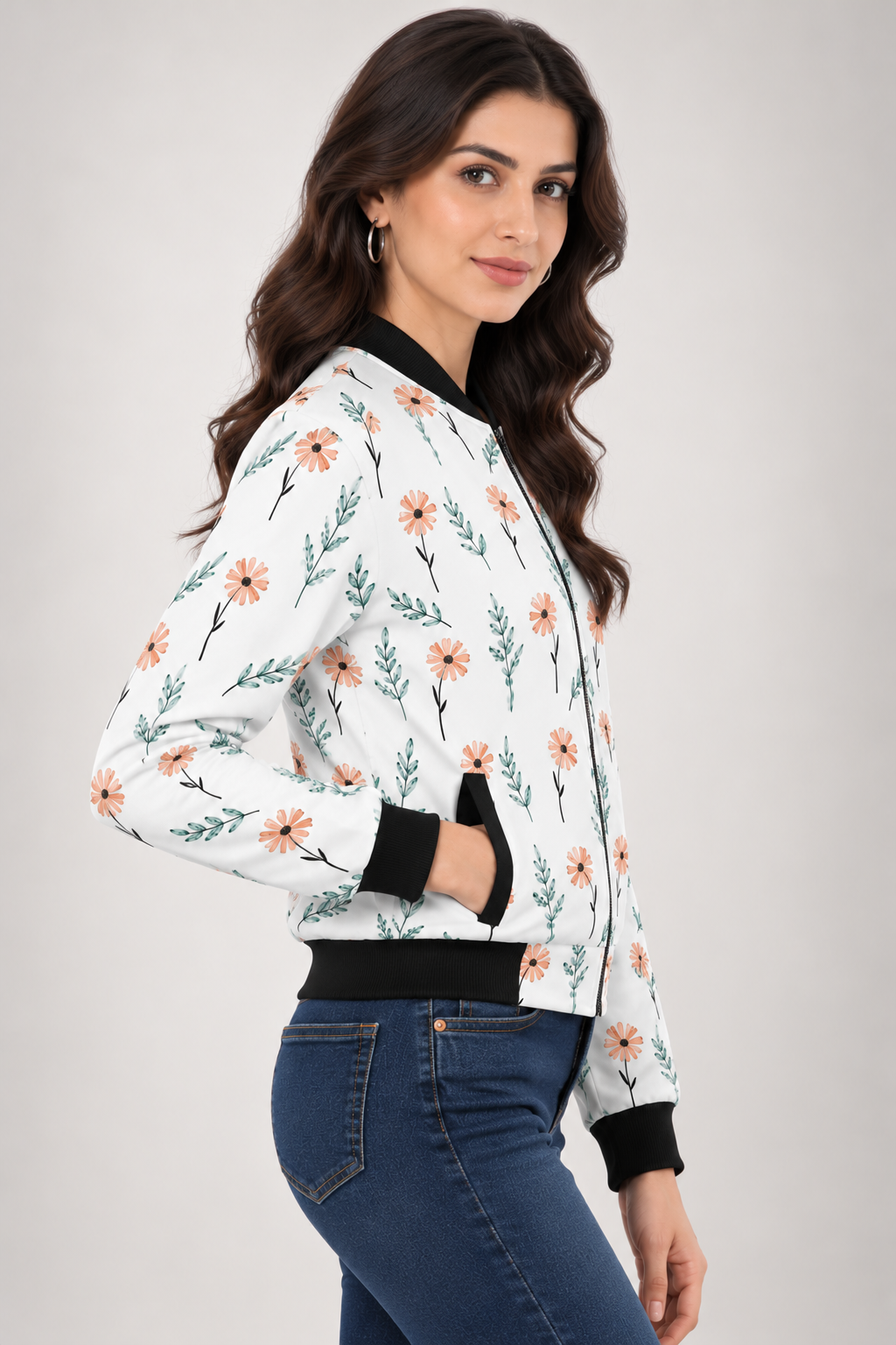 Meadow Sprig Women’s AOP Bomber Jacket