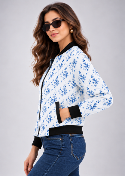 Blue Meadow Women’s AOP Bomber Jacket