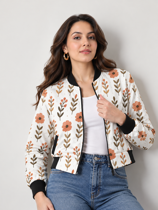 Autumn Bloom Women’s AOP Bomber Jacket