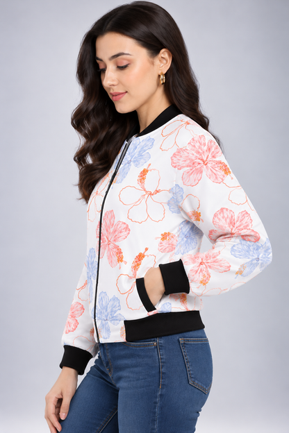 Blush Bloom Women’s AOP Bomber Jacket