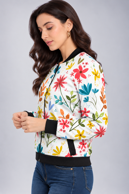 Wildflower Meadow Women’s AOP Bomber Jacket