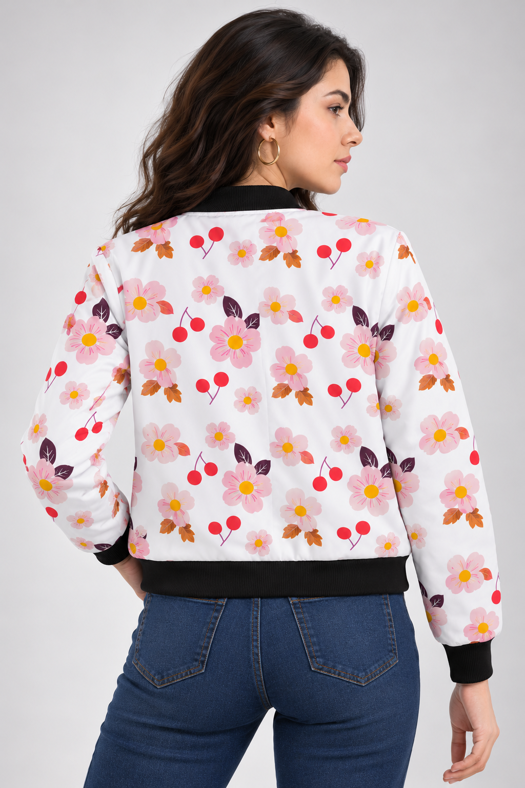 Blossom Pop Women’s AOP Bomber Jacket