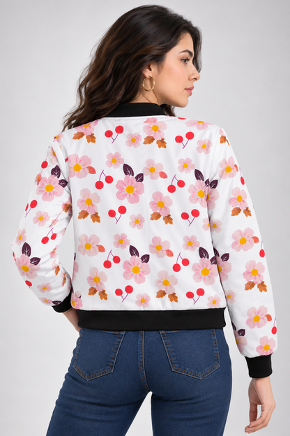 Blossom Pop Women’s AOP Bomber Jacket