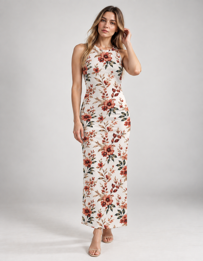 Autumn Bloom AOP Bodycon Dress
