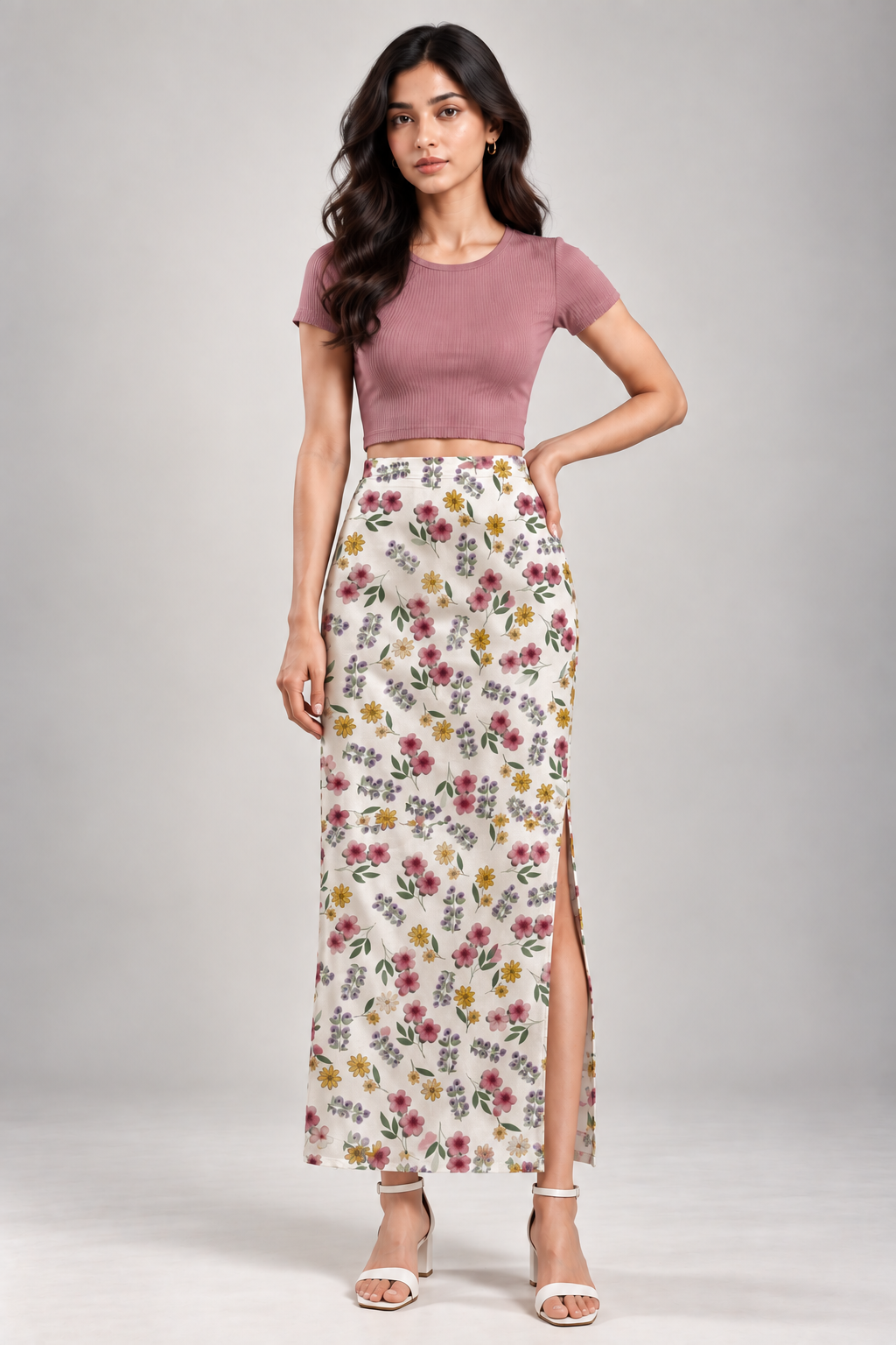 Blooming Meadow AOP Pencil Skirt