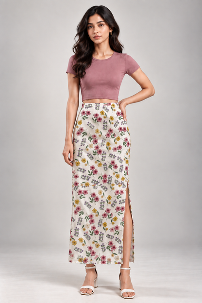 Blooming Meadow AOP Pencil Skirt