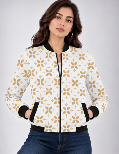 Golden Petal Women’s AOP Bomber Jacket