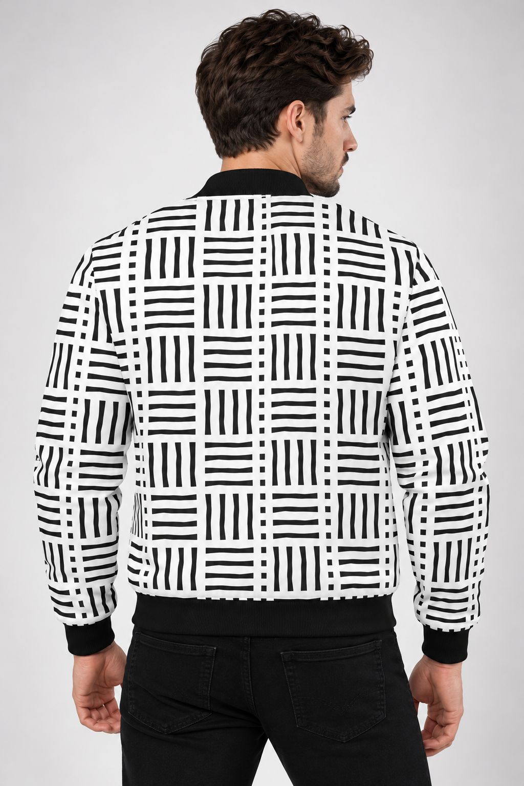 Mono Grid AOP Bomber Jacket
