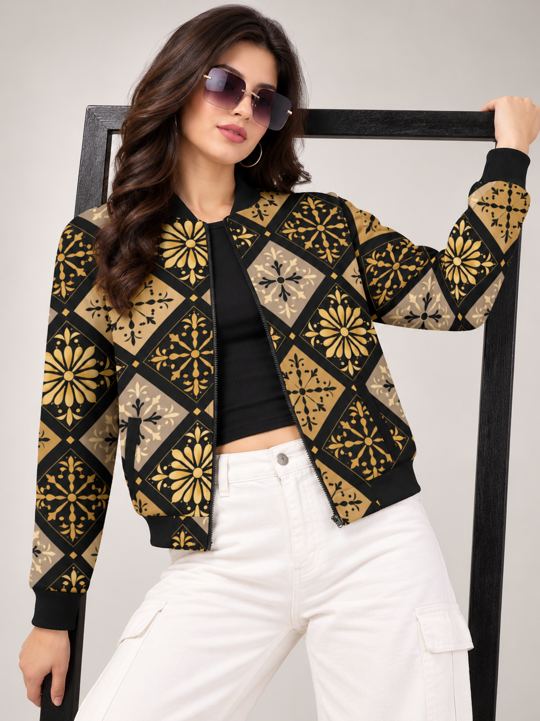 Golden Heritage Women’s AOP Bomber Jacket