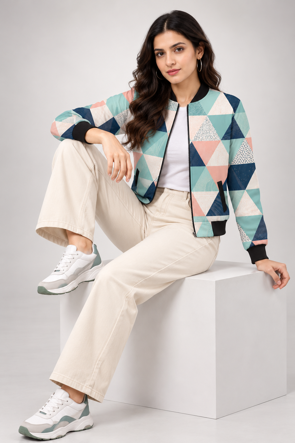 Pastel Prism Women’s AOP Bomber Jacket