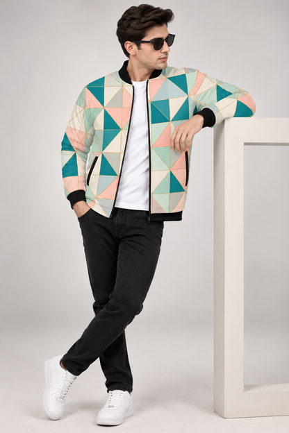 Pastel Mosaic AOP Bomber Jacket