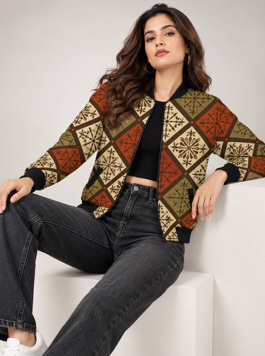 Autumn Mosaic Women’s AOP Bomber Jacket