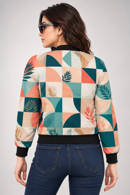 Botanical Mosaic Women’s AOP Bomber Jacket
