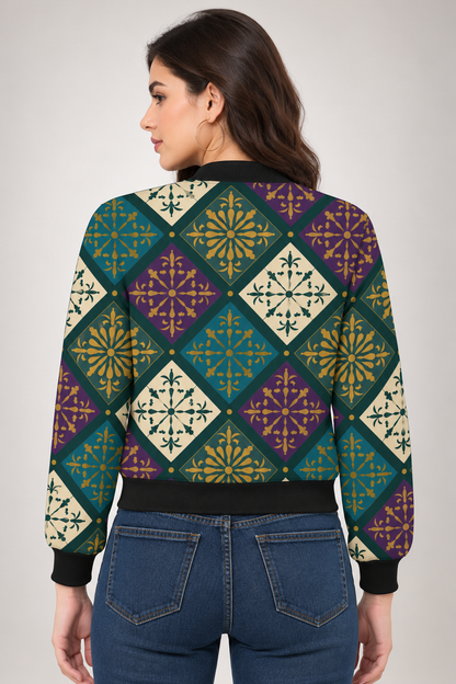 Jewel Mosaic Women’s AOP Bomber Jacket