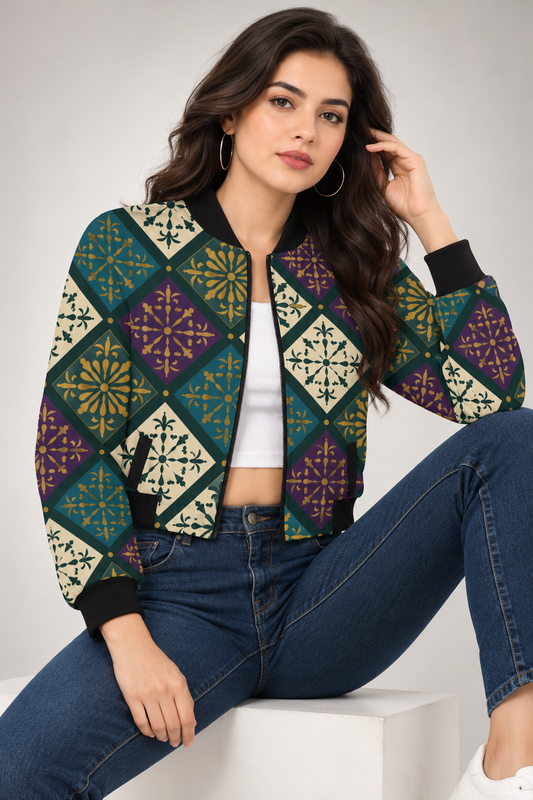 Jewel Mosaic Women’s AOP Bomber Jacket