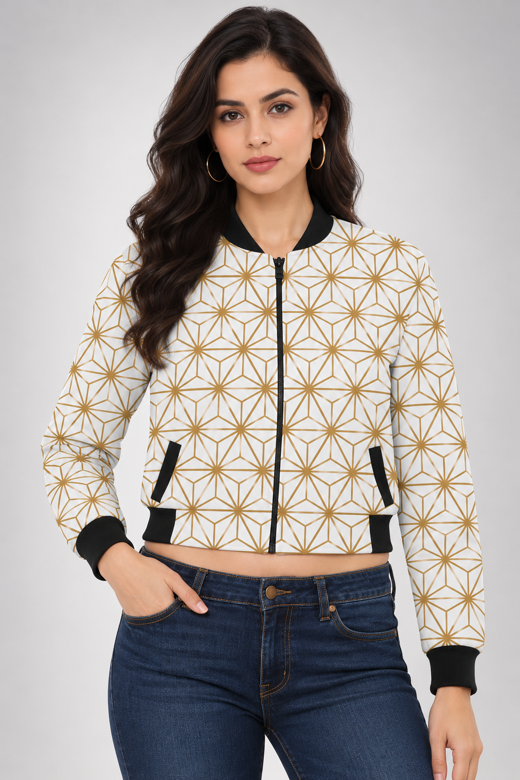 Golden Prism Women’s AOP Bomber Jacket