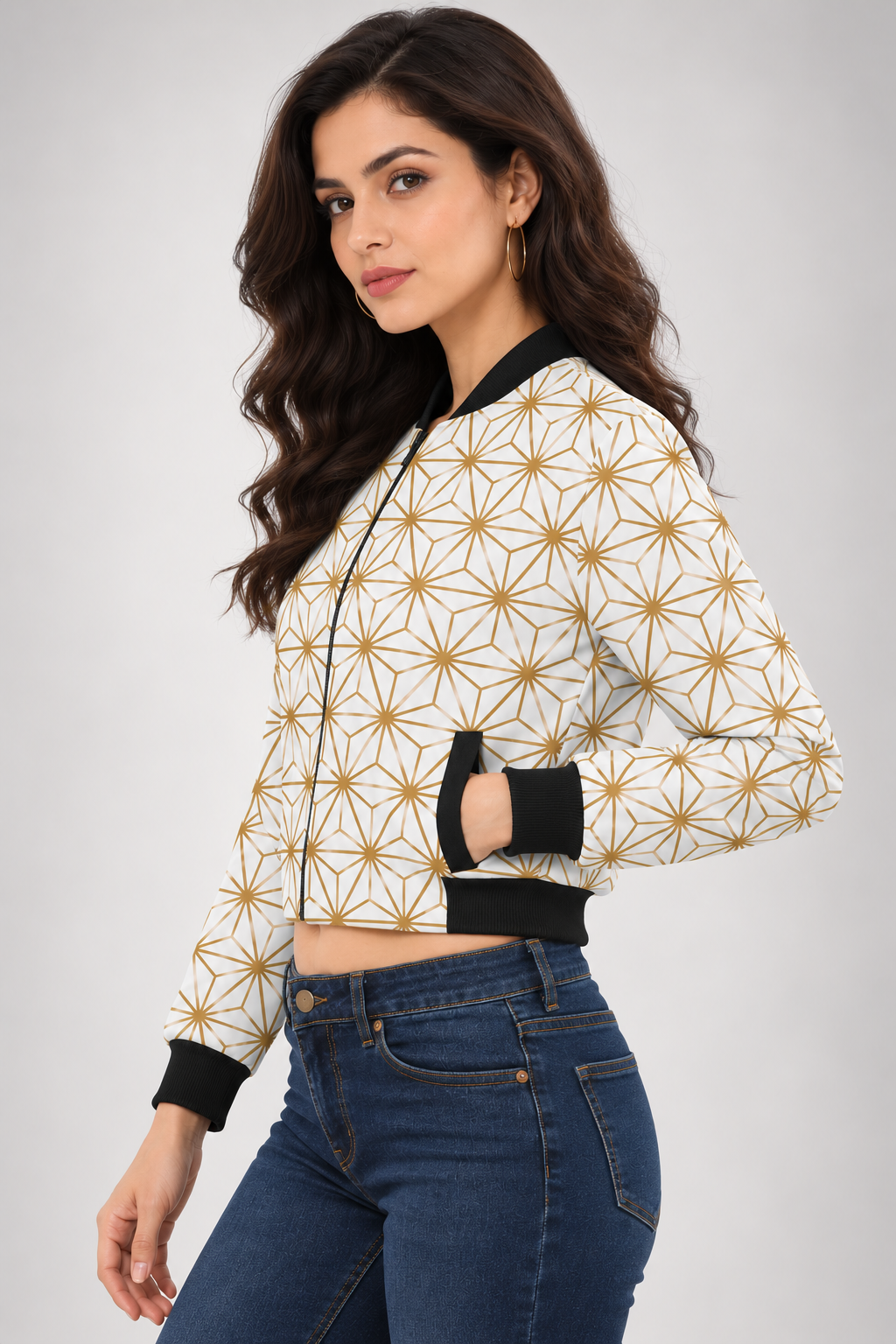Golden Prism Women’s AOP Bomber Jacket