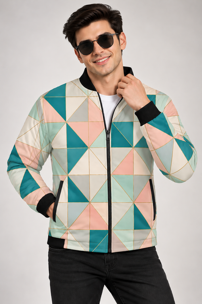 Pastel Mosaic AOP Bomber Jacket