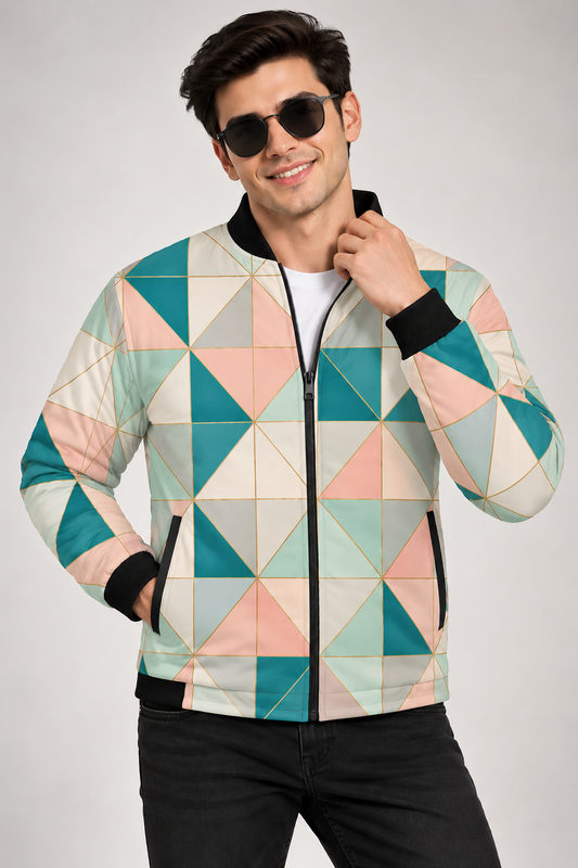Pastel Mosaic AOP Bomber Jacket