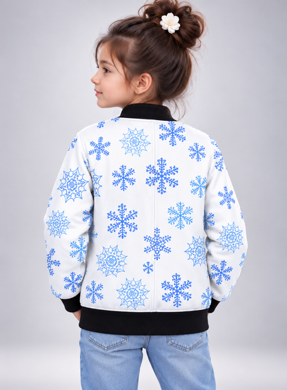 Winter Web AOP Kids Bomber Jacket