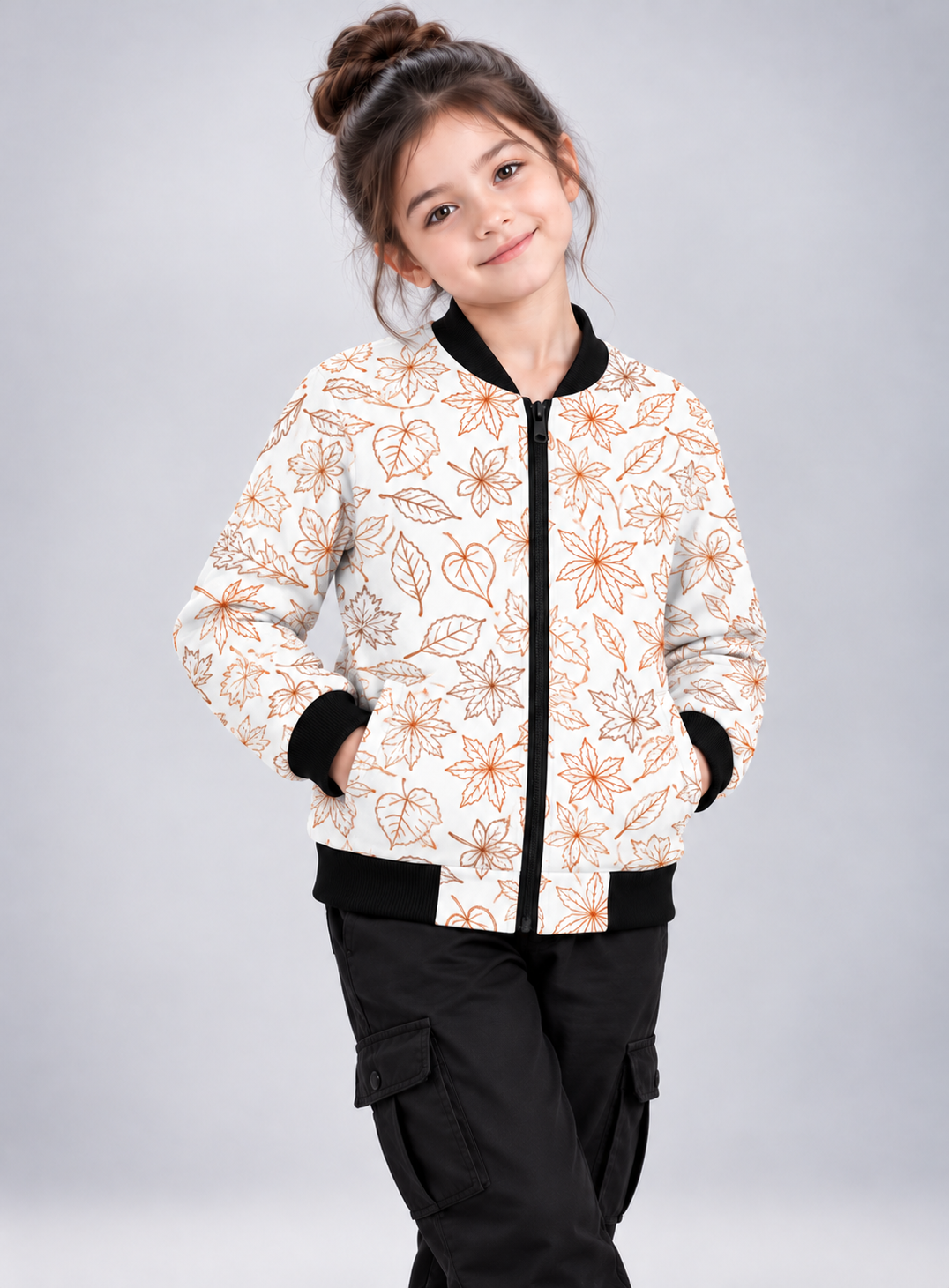 Autumn Leaves AOP Kids Bomber Jacket