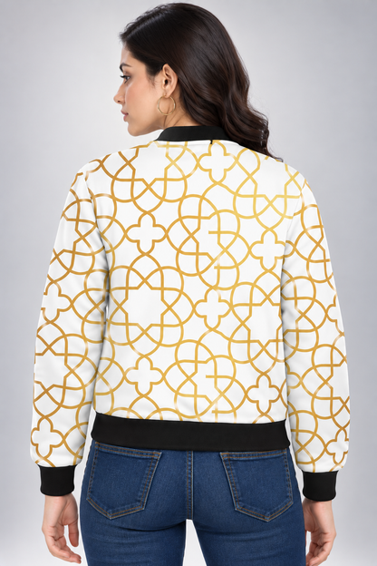 Golden Mosaic Women’s AOP Bomber Jacket