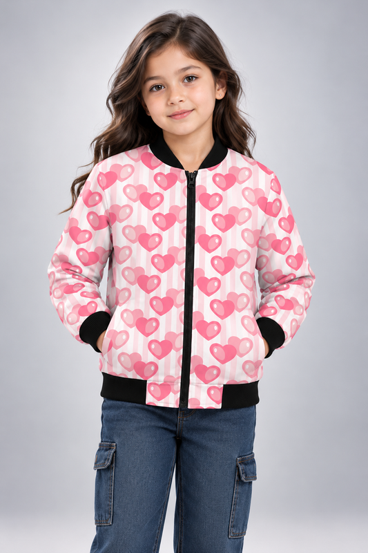 Sweetheart Pop AOP Kids Bomber Jacket