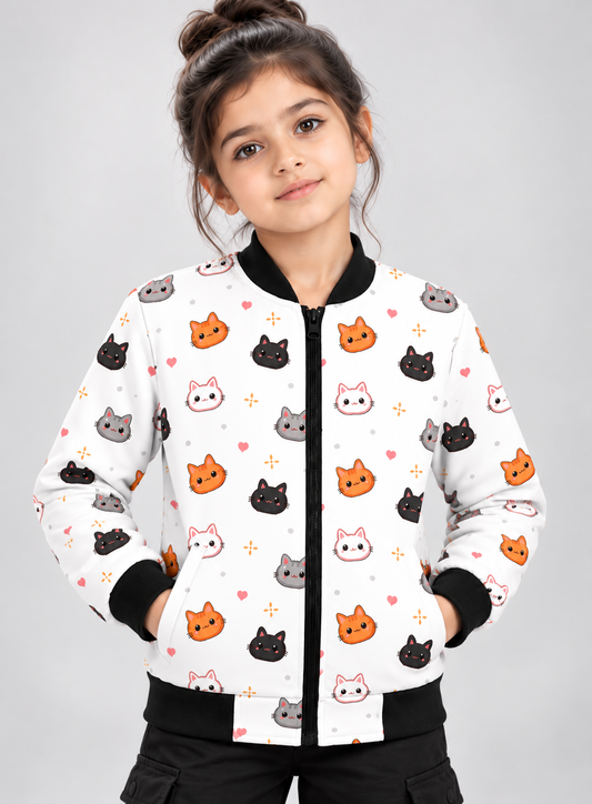 Meow Mix AOP Kids Bomber Jacket
