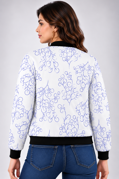 Blue Vine Grace Women’s AOP Bomber Jacket