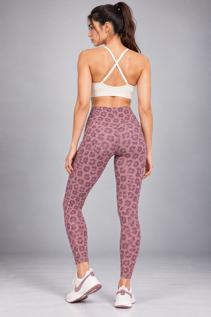 Dusty Rose Leopard AOP Gym Leggings