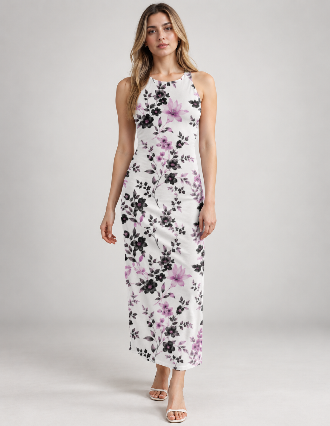 Orchid Noir AOP Bodycon Dress