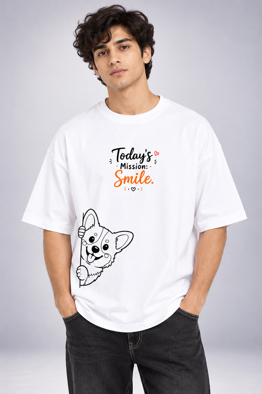 Today's Mission: Smile Unisex Oversized Standard T-Shirt