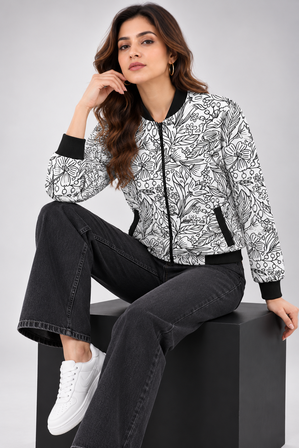 Midnight Garden Women’s AOP Bomber Jacket