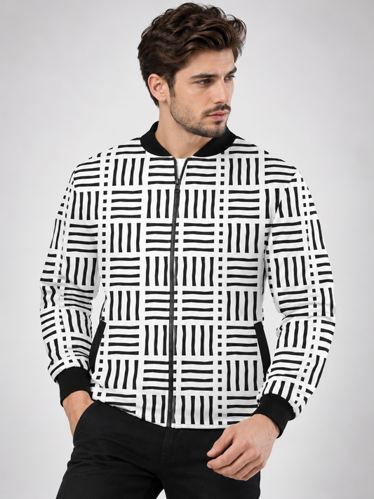 Mono Grid AOP Bomber Jacket