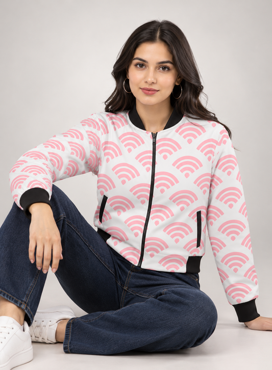 Blush Arc Women’s AOP Bomber Jacket