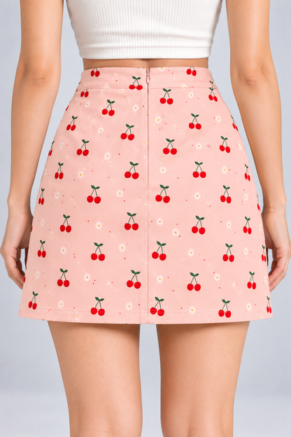 Cherry Blush AOP Mini Skirt