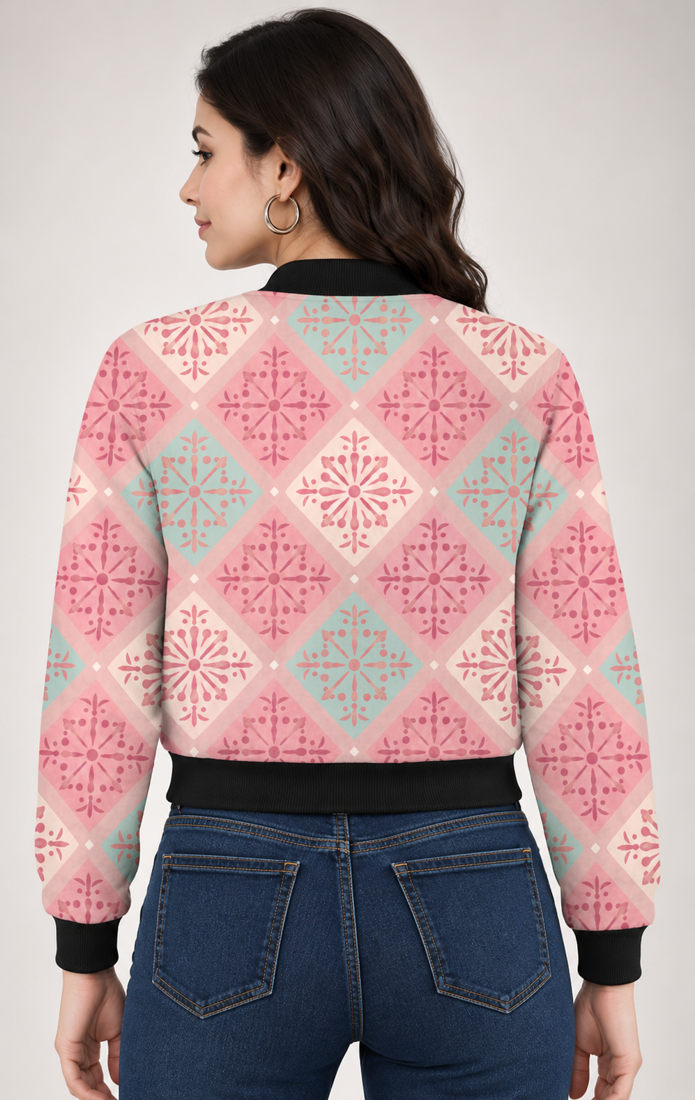 Blush Mosaic Women’s AOP Bomber Jacket