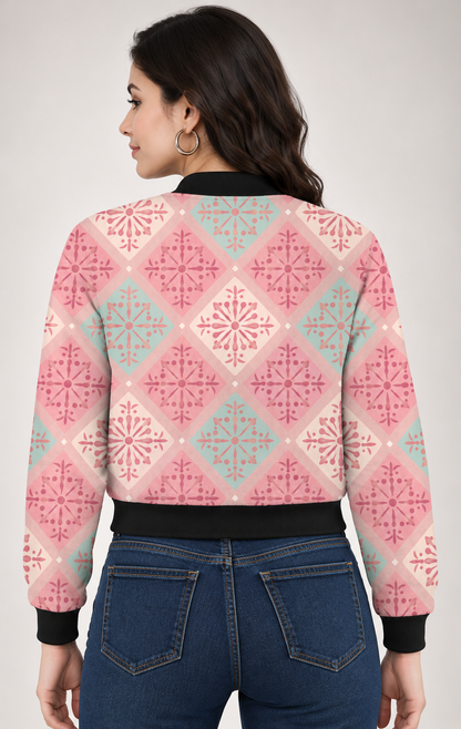 Blush Mosaic Women’s AOP Bomber Jacket