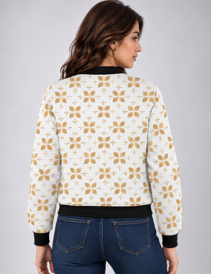 Golden Petal Women’s AOP Bomber Jacket