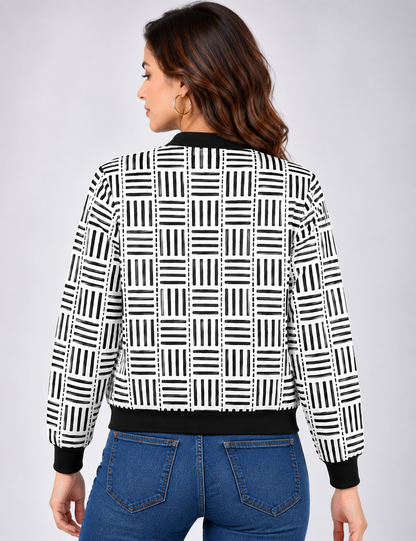Monochrome Weave Women’s AOP Bomber Jacket