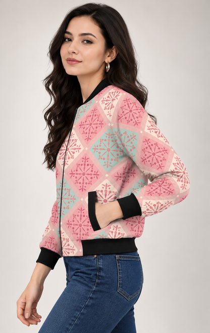Blush Mosaic Women’s AOP Bomber Jacket